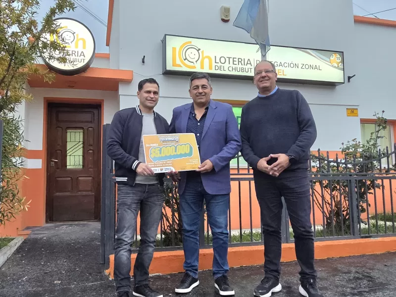 Lotería del Chubut entregó premio de 5 millones de pesos