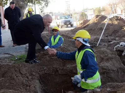 Hace diez años, Buzzi inauguró obras en Gaiman